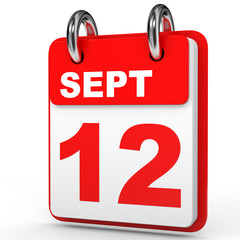 September 12. Calendar on white background.