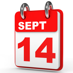 September 14. Calendar on white background.