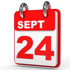 September 24. Calendar on white background.