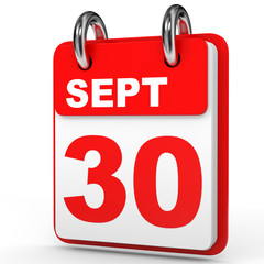 September 30. Calendar on white background.