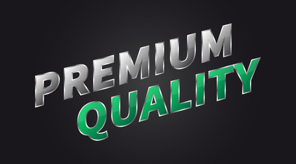 Banner Premium Quality horizontal vector illustration on black background. Banner Premium Quality creative concept for websites, retail stores, advertising.