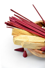several types of incense on a bowl