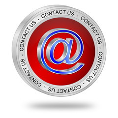Fototapeta premium Button contact us - 3D illustration