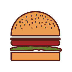 hamburger traditional american fast food icon over white background. vector illustration