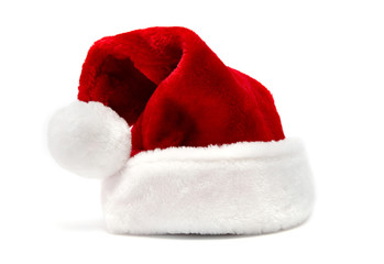 Christmas santa hat, isolated on white