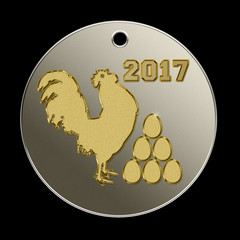 Illustration of rooster, 2017 year symbol on the Chinese calendar.