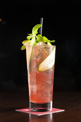 Cocktail with cucumber and mint