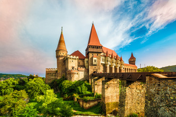 Obraz premium Medieval Hunyad Corvin castle, Hunedoara town,Transylvania regiom,Romania,Europe