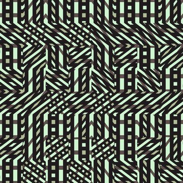 Abstract seamless vector pattern of intersecting diagonal orname