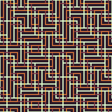 Abstract seamless vector pattern of intersecting square ornament