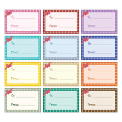 Set of colorful Christmas tags