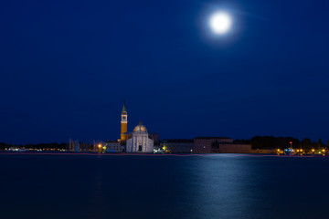 Nighi view of church of San Giorgio Maggiore. Venice. Italy.