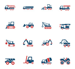 construction machinery icon set