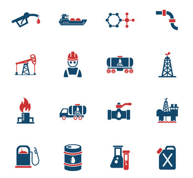 extraction of oil icon set
