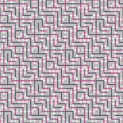 Abstract seamless vector pattern of intersecting square ornament
