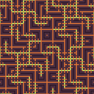 Abstract seamless vector pattern of intersecting square ornament