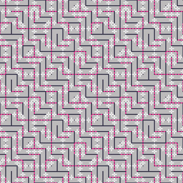 Abstract seamless vector pattern of intersecting square ornament
