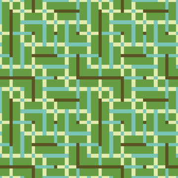 Abstract seamless vector pattern of intersecting square ornament