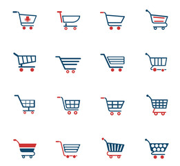 shopping cart icon set