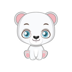 Illustration of a cute polar bear sitting