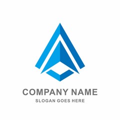 Geometric Triangle Arrow Letter A Business Company Stock Vector Logo Design Template 