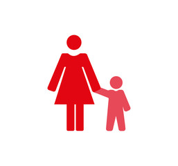 Vector image of a mother and child