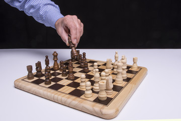 man playing chess