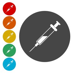 Syringe icons set 