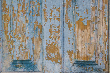 Image Of Brown And Blue Old Wooden Texture