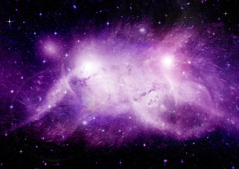 Stars, dust and gas nebula in a far galaxy