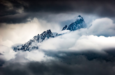 Panele Szklane  Góry w chmurach Grant Teton Peaks