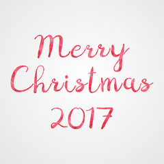Merry Christmas 2017 greeting pink and red vector