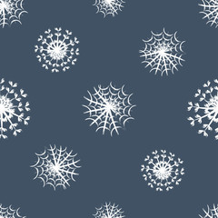 Seamless pattern of snowflakes