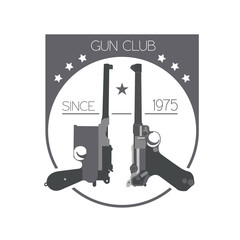 Firearm logo template. Guns, rifles badge. Flat design