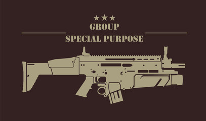 Obraz na płótnie Canvas Firearm logo template. Guns, rifles badge. Flat design
