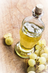 Bottle of oil coming from grape seeds