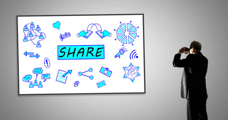 Share concept on a whiteboard