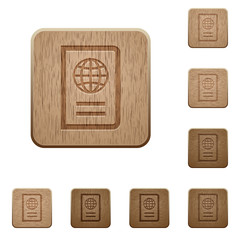 Passport wooden buttons