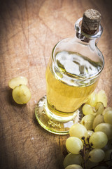 Bottle of oil coming from grape seeds