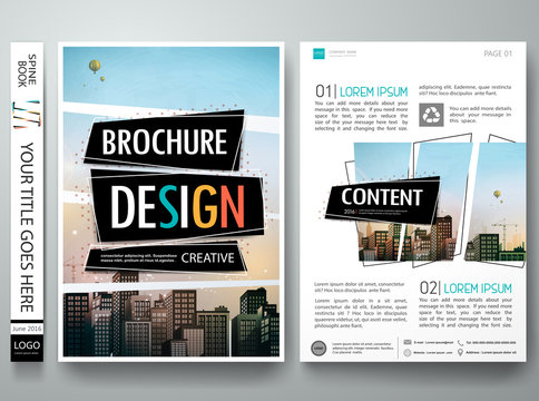 Brochure design template vector layout.Abstract square cover book portfolio presentation poster.City design on A4 brochure layout. Flyers report business magazine poster layout portfolio template.