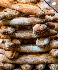 Fototapeta na wymiar Stack of Fresh Baked Loaves