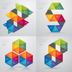 Fototapeta premium Hexagon template infographic design,can used for banner,infographic,data,presentation business,chart,sign,brochure,leaflet ,web and instruction media.Vector illustration.