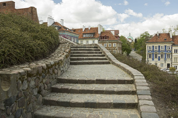 Fototapeta na wymiar Stairway In Warsaw, Poland