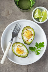 avocado baked with eggs