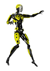 3D Rendering Robot on White