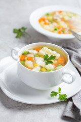 vegetables and chicken soup