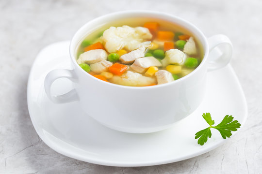 vegetables and chicken soup