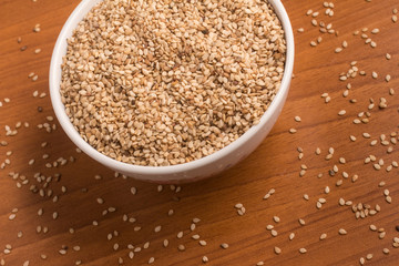 White Sesame into a bowl