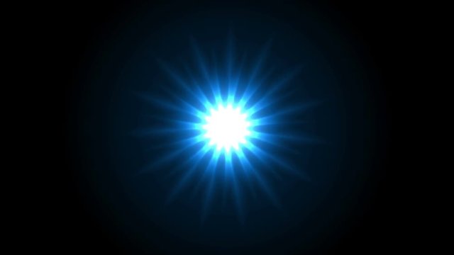 Blue glowing star beams abstract motion graphic design. Seamless looping. Video animation Ultra HD 4K 3840x2160