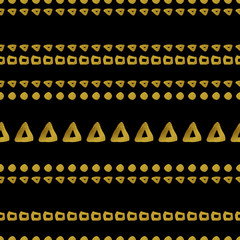 Geometric black and gold seamless pattern